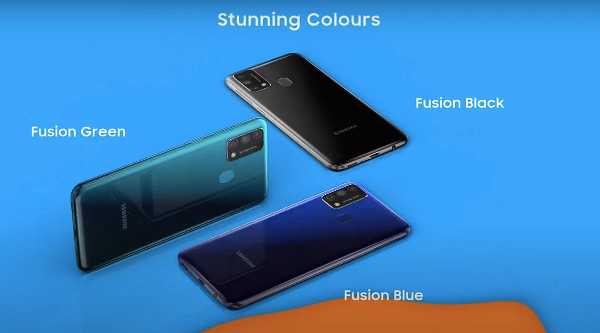 The Samsung Galaxy F41 is available in three colours: Fusion Green, Fusion Blue, and Fusion Black.