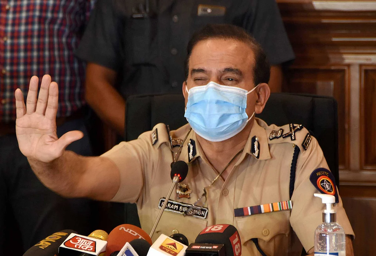 Mumbai Police Commissioner Param Bir Singh at a press conference where he alleged TRP manipulation by Republic TV and two other Marathi television channels. Four people associated with the scam have been arrested so far.