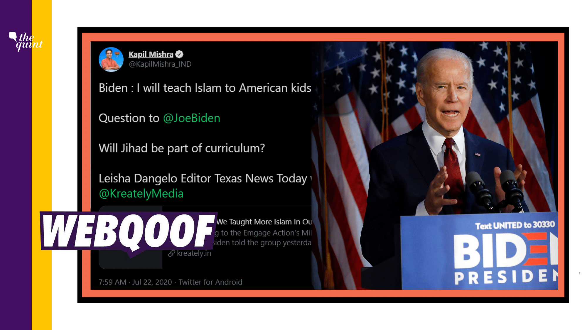 Democratic presidential candidate Joe Biden didn’t say he wanted American schools to teach Islam.