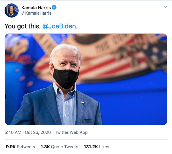 Trump and Biden’s running mates Kamala Harris and Mike Pence displayed  different behaviours on Twitter.
