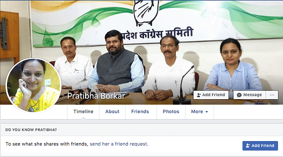 The image shows Pratibha Borkar, Goa Pradesh Congress Committee social media incharge, and not Dr Rajkumari Bansal.