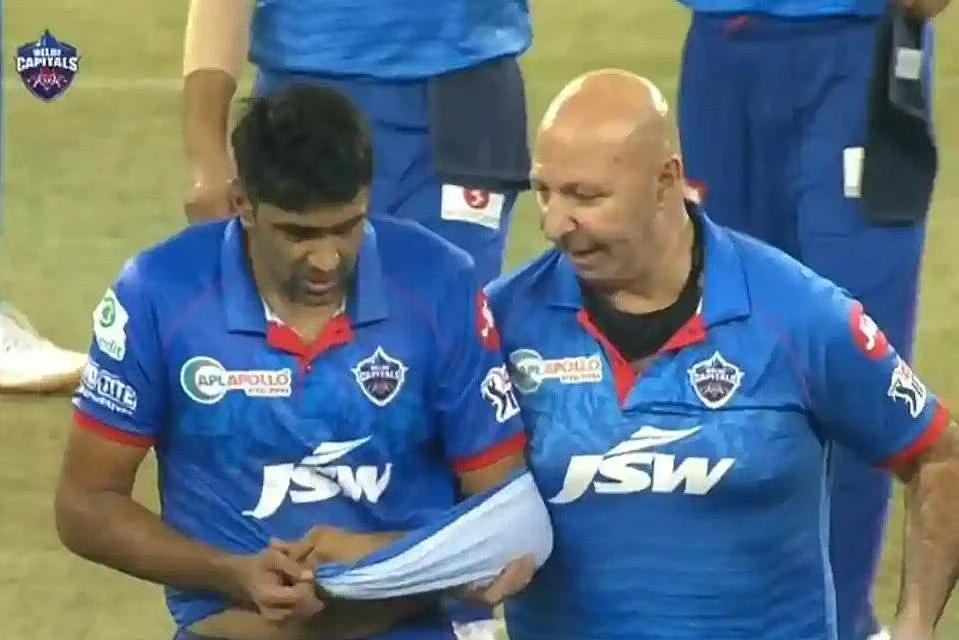 Delhi Capitals’ Ravichandran Ashwin dislocated his shoulder only after his first over in the first game for his side.