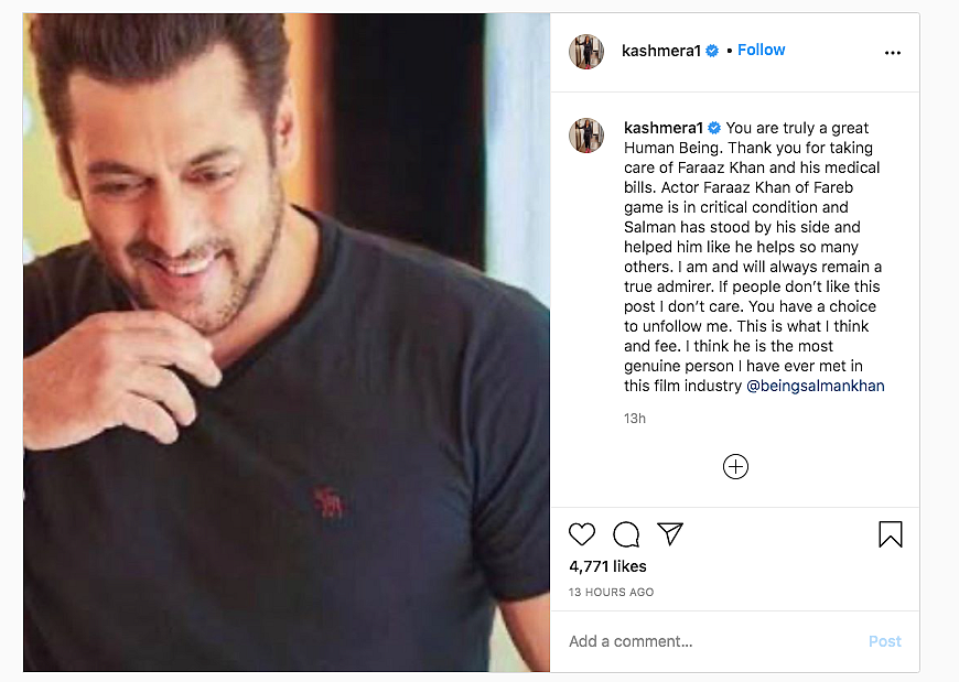 Salman Khan Covers Actor Faraaz Khan's Medical Expenses