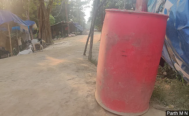 The 200-litre drum in a village of Muzaffarpur. The locals make hooch in such drums.