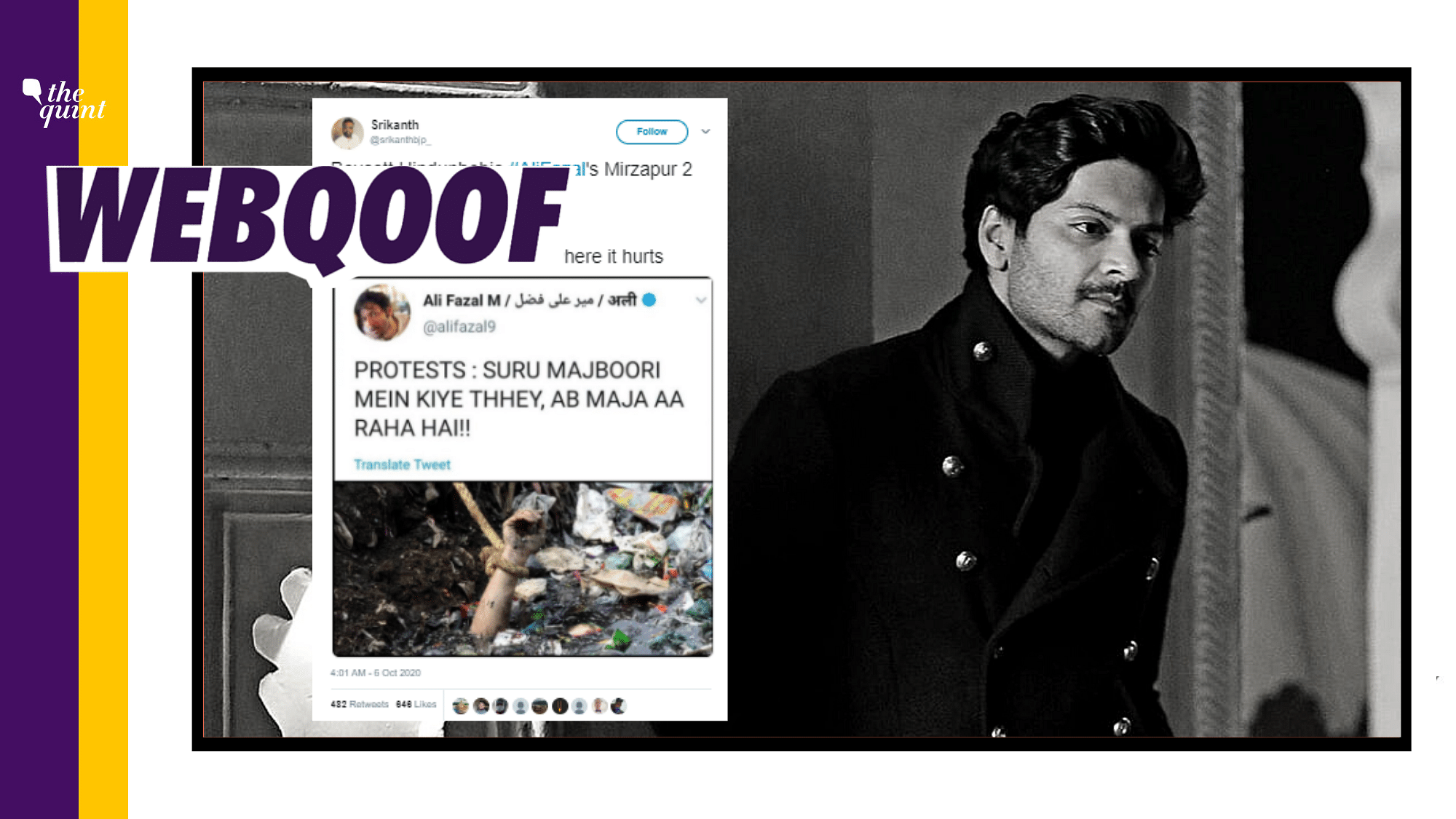 An edited tweet of actor Ali Fazal is doing rounds on social media in a boycott campaign against web series, Mirzapur 2.&nbsp;