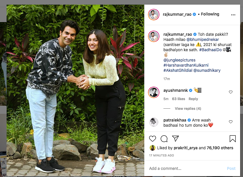 Rajkummar Rao and Bhumi Pednekar.