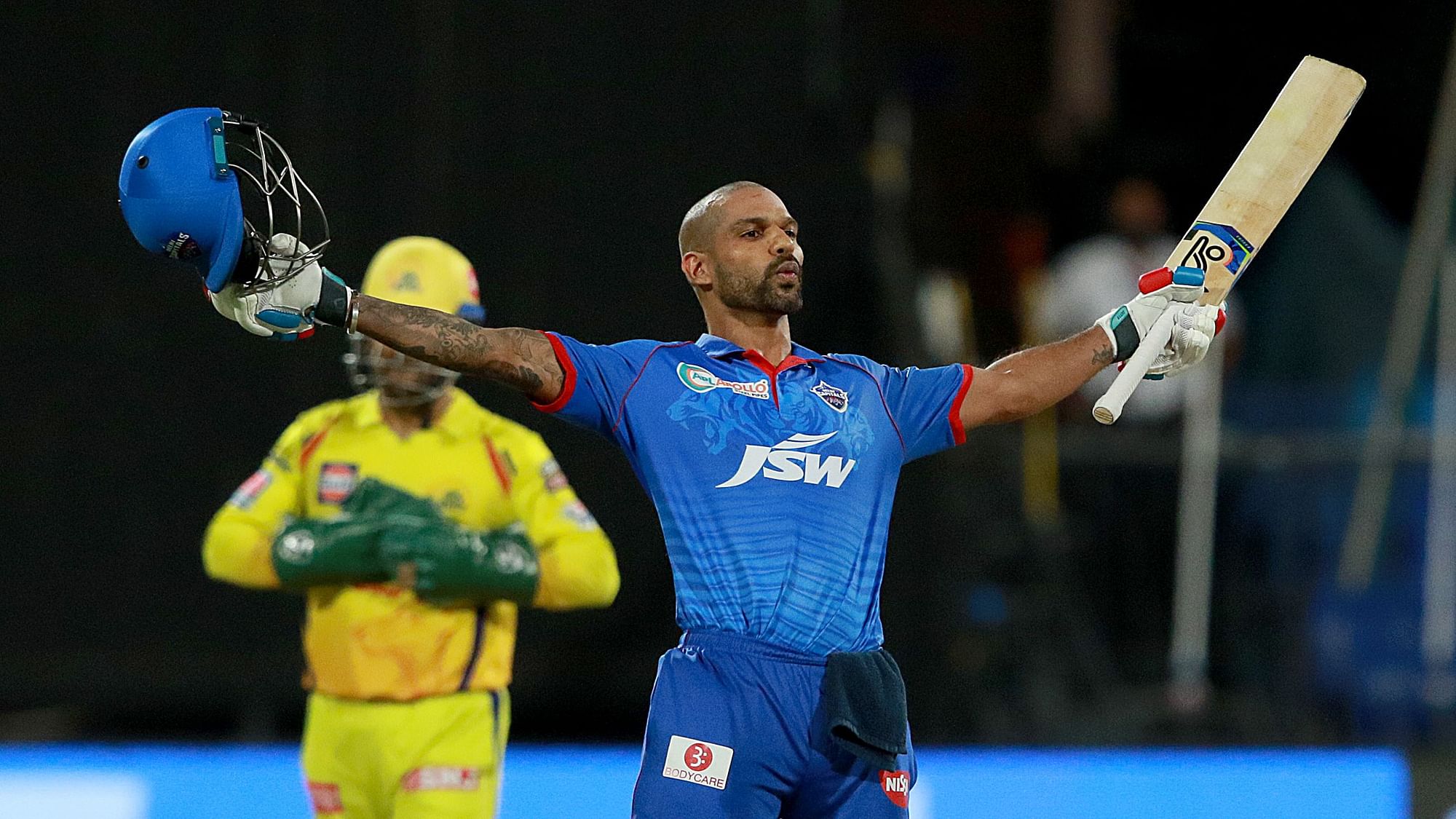 Opener Shikhar Dhawan smashed his maiden century in the Indian Premier League as Delhi Capitals defeated Chennai Super Kings.