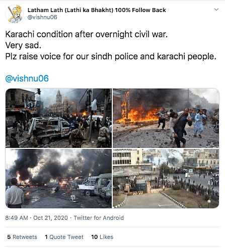 We found that the images being shared are not only old but some of them are not even from Karachi.