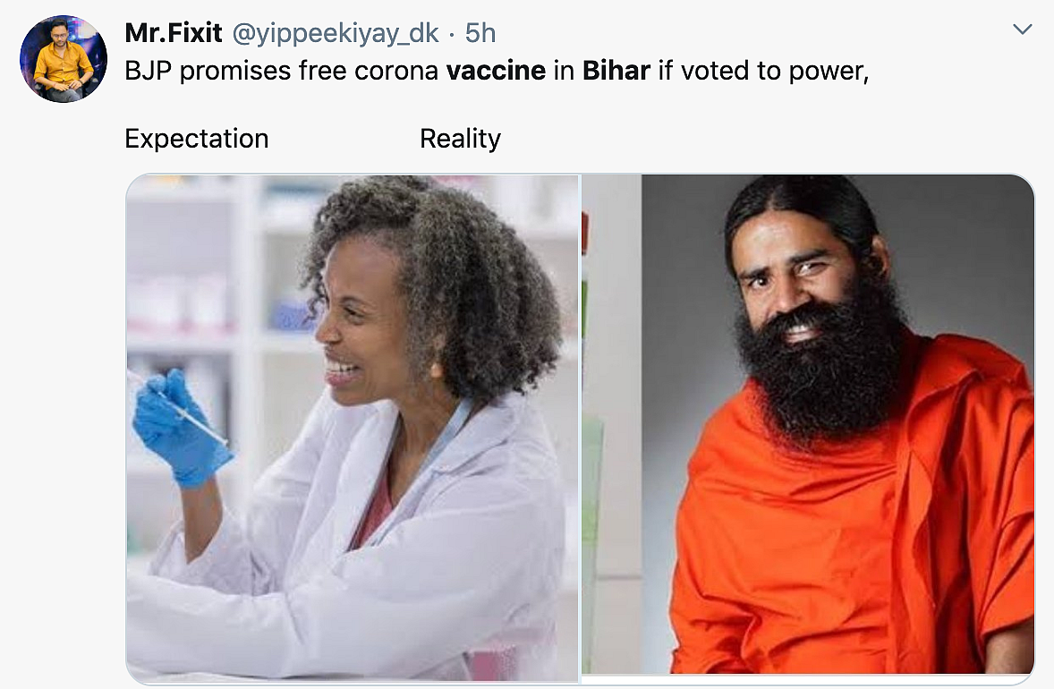 FM Promises Free COVID-19 Vaccine in Bihar, Twitter Reacts