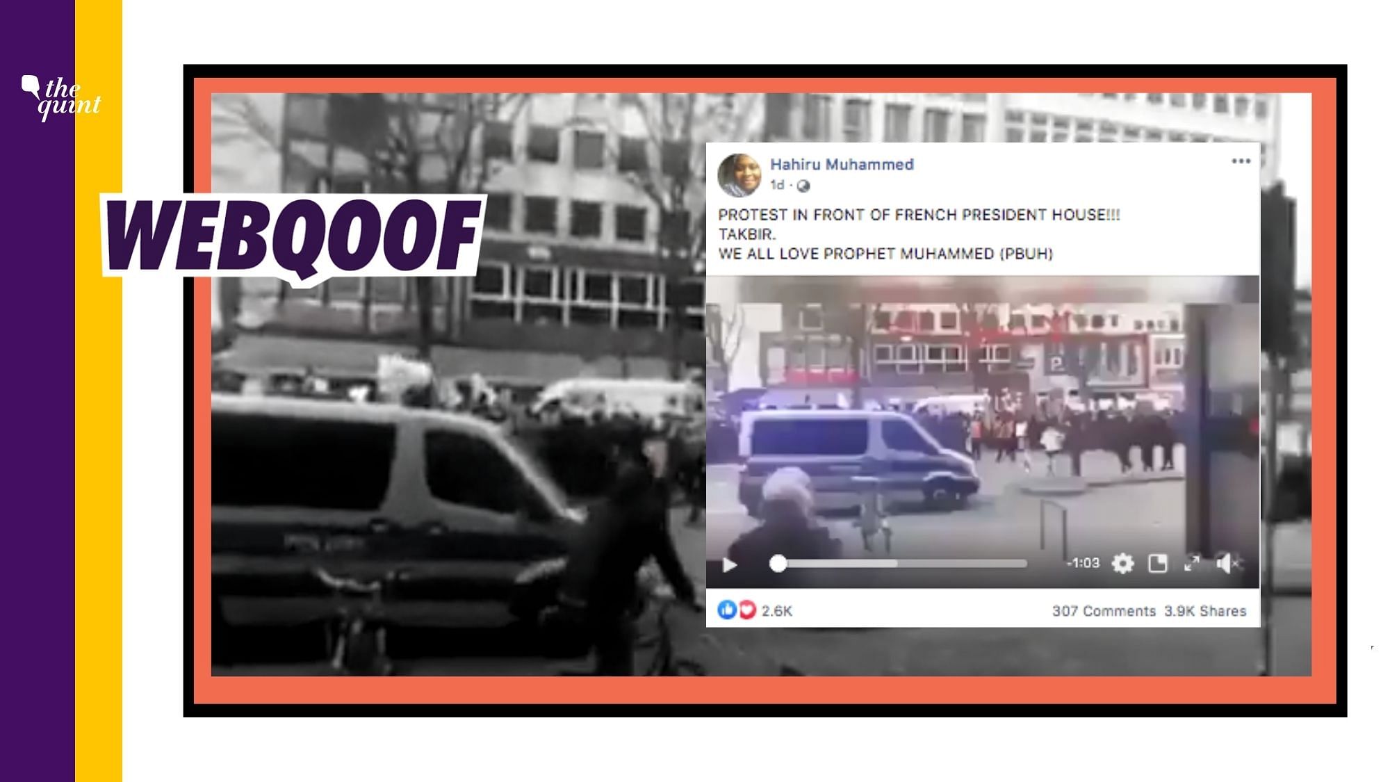 A video from Hamburg in Germany has been falsely used to claim that it shows a protest in front of house of France’s president.
