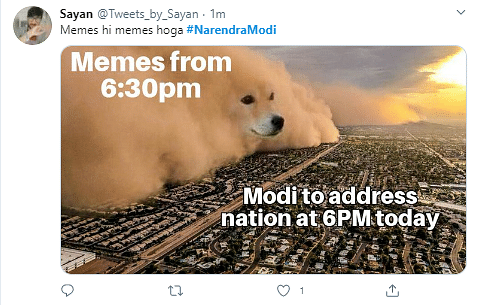 Narendra Modi will be addressing the nation at 6 pm on 20 October.
