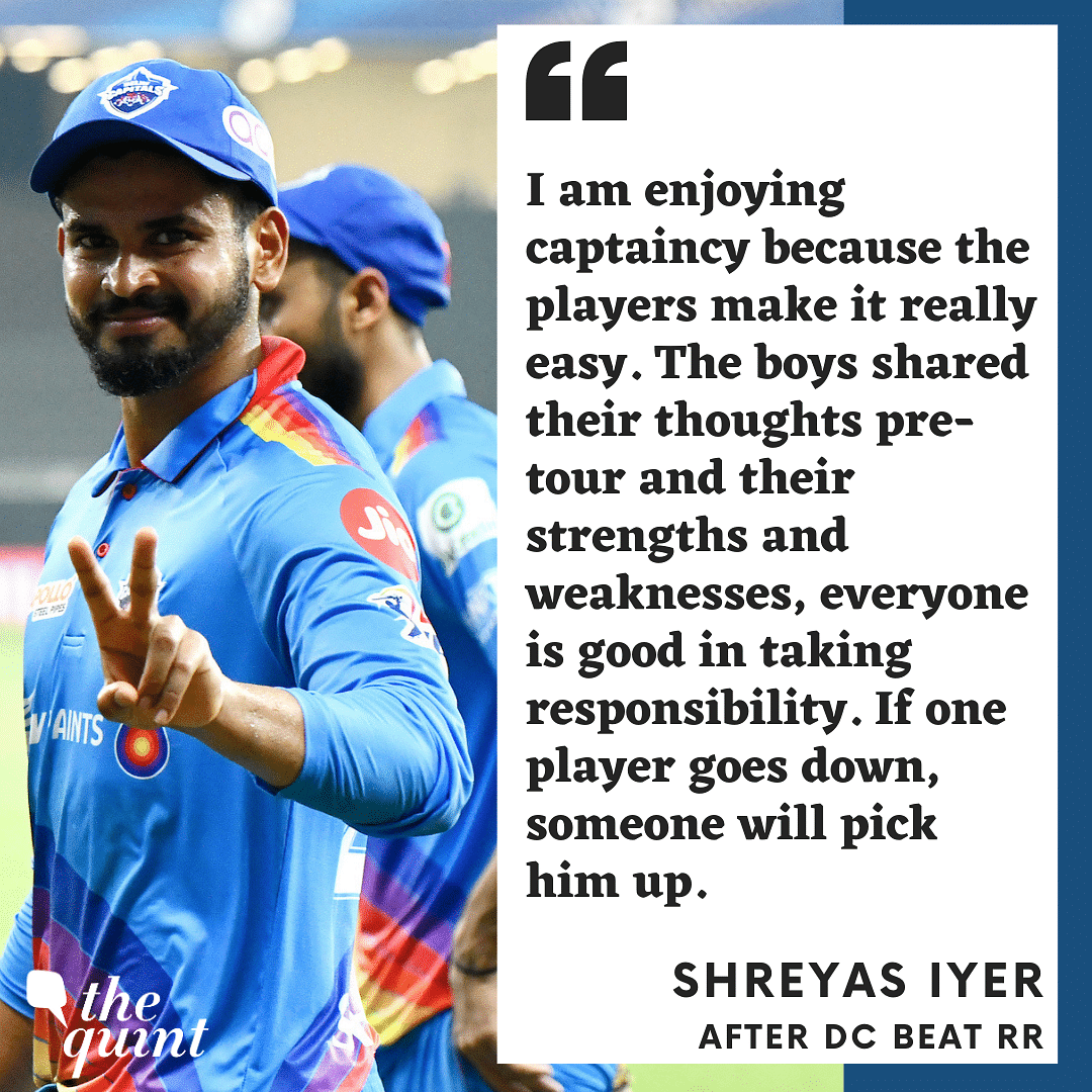 Shreyas Iyer hailed his team mates for their performance in the 46 run win over Rajasthan Royals (RR) on Friday.