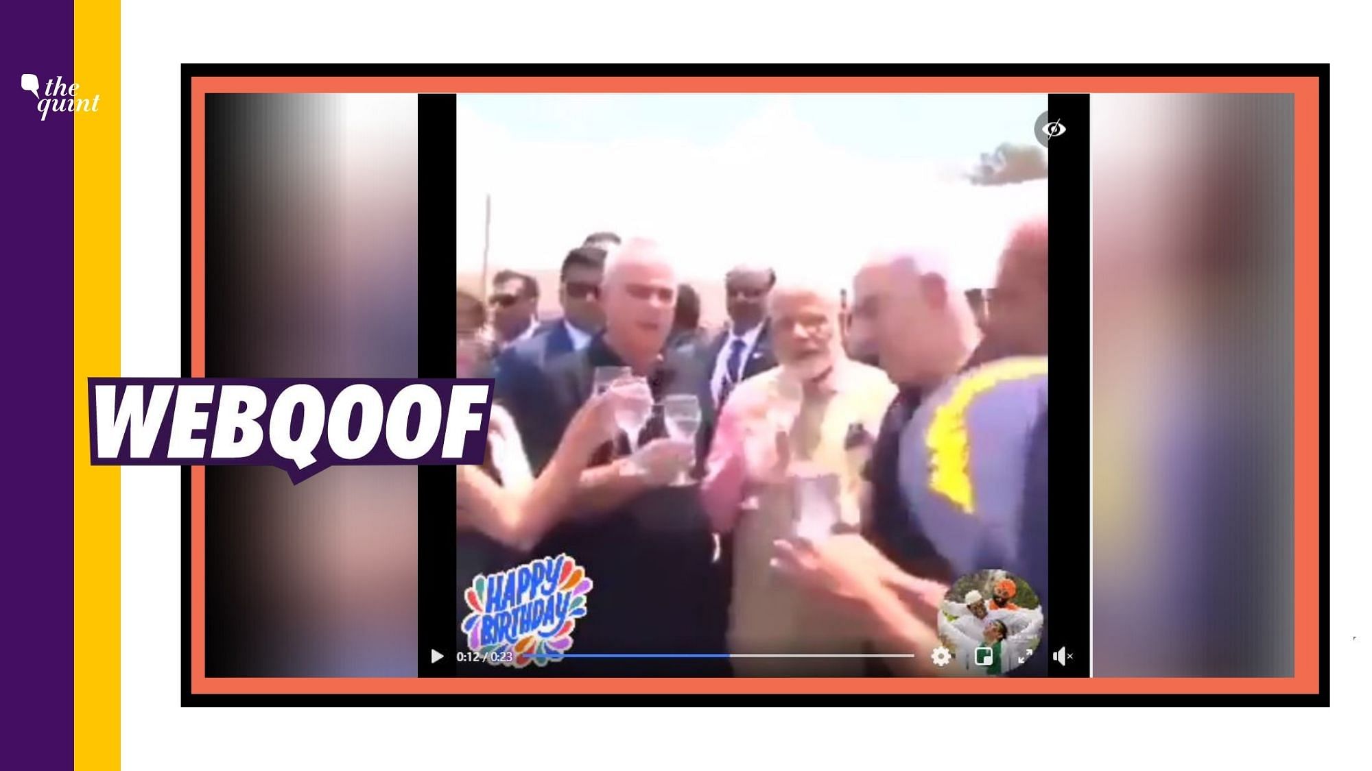 A viral video is being shared with a claim that Prime Minister Narendra Modi celebrated his birthday with top industrialists amid the coronavirus outbreak.
