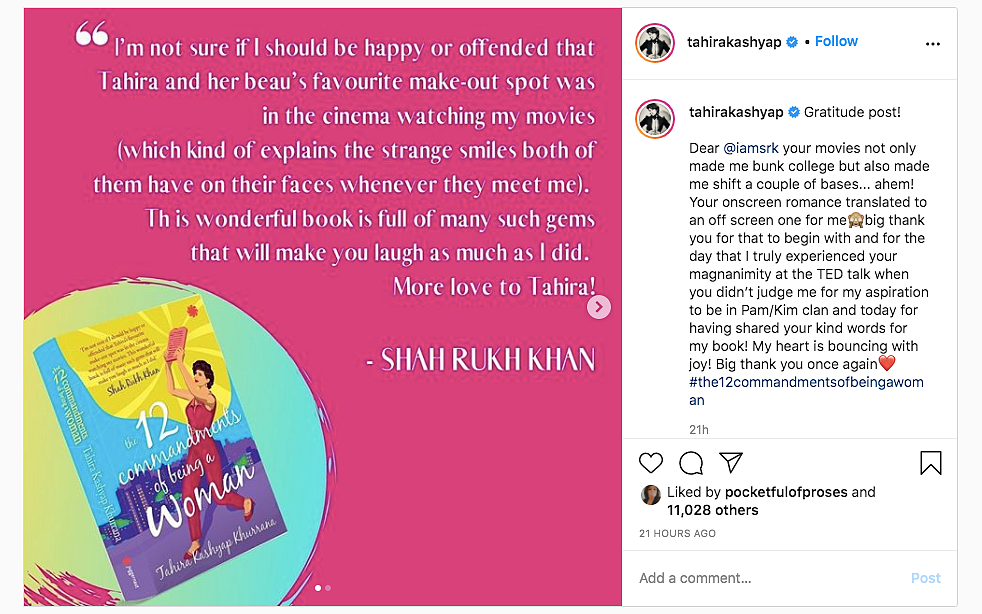 Shah Rukh Khan on Tahira Kashyap's book.