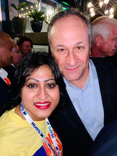 Harini Krishnan, Democratic Organiser, and Kamala Harris husband Douglas Emhoff.