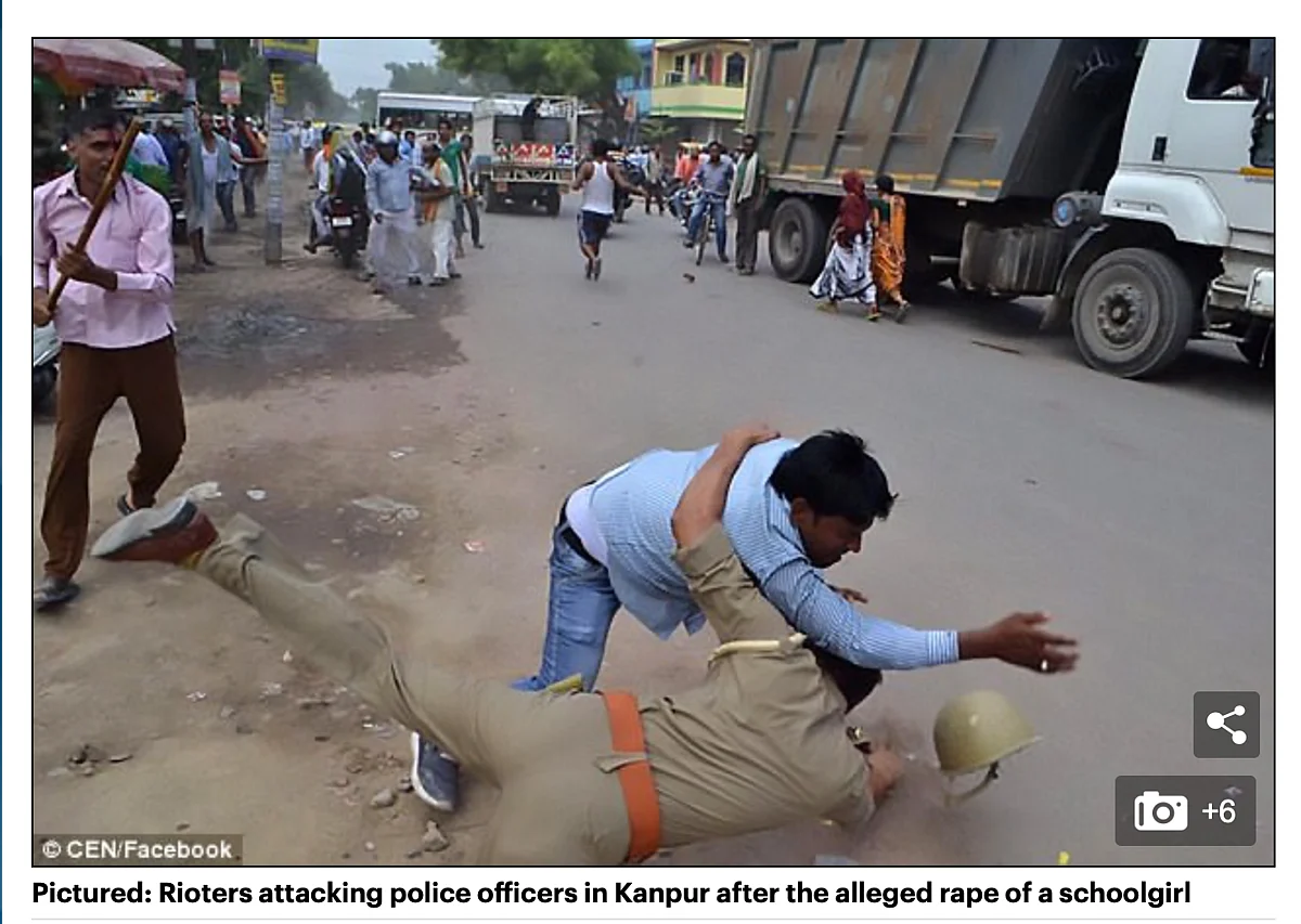 Old Image of a Cop Being Attacked Is From Kanpur, Not West Bengal