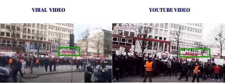 The video shows demonstration held in January against the alleged suppression of the Uighur ethnic group in China.