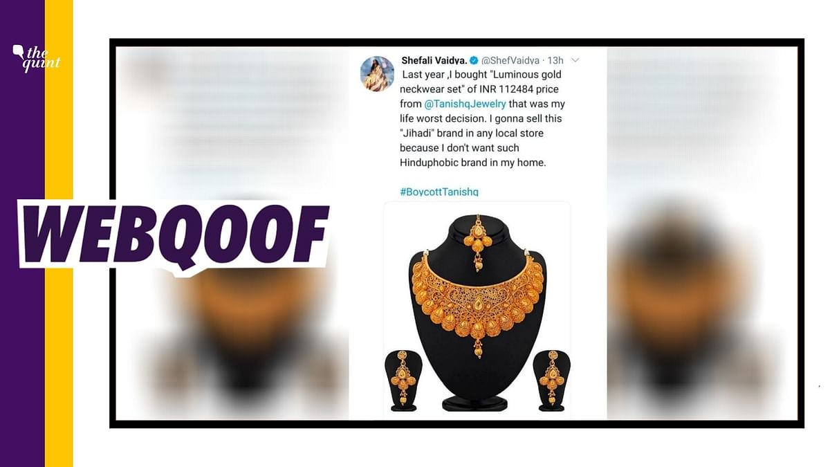 Shefali Vaidya’s Tweet on Buying Tanishq Jewellery is Morphed