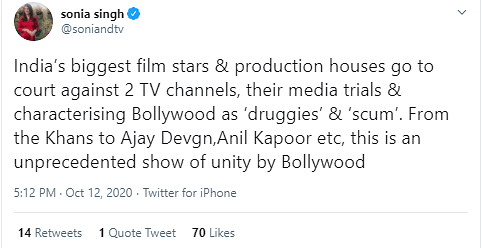 Social media is lauding Bollywood for taking a stand.