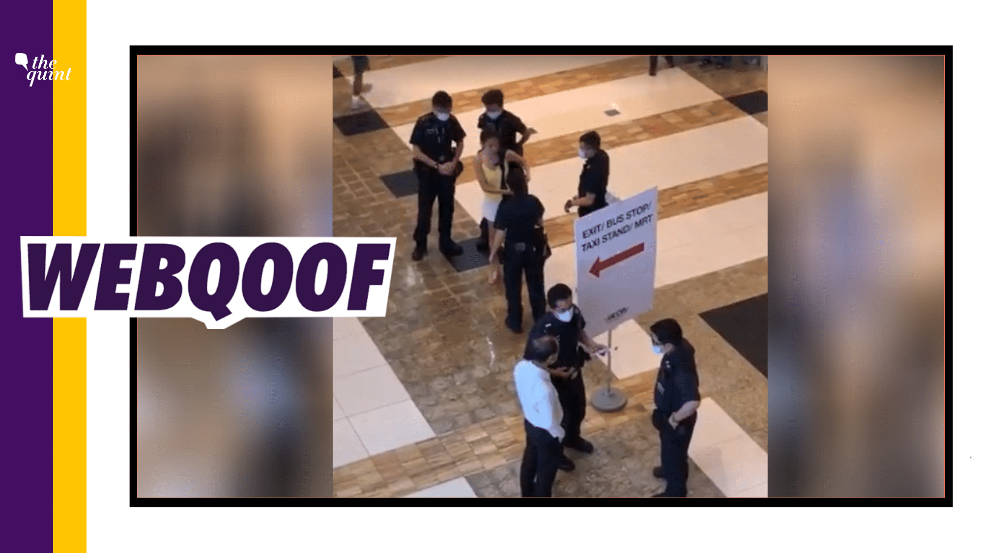 The woman was arrested at Novena Square, Singapore for allegedly pouring a bowl of soup on a stranger and biting and spitting at him.&nbsp;