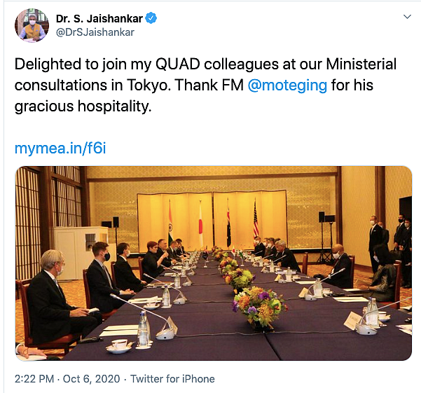 QUAD: Jaishankar Seeks ‘Coordinated Responses’; Pompeo Names China