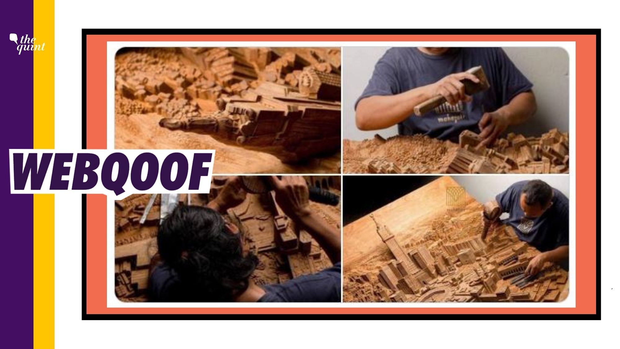 Several users on social media shared images of woodwork by an artisan with a claim that they were carved by an artist named Gulfam from Saharanpur in Uttar Pradesh.