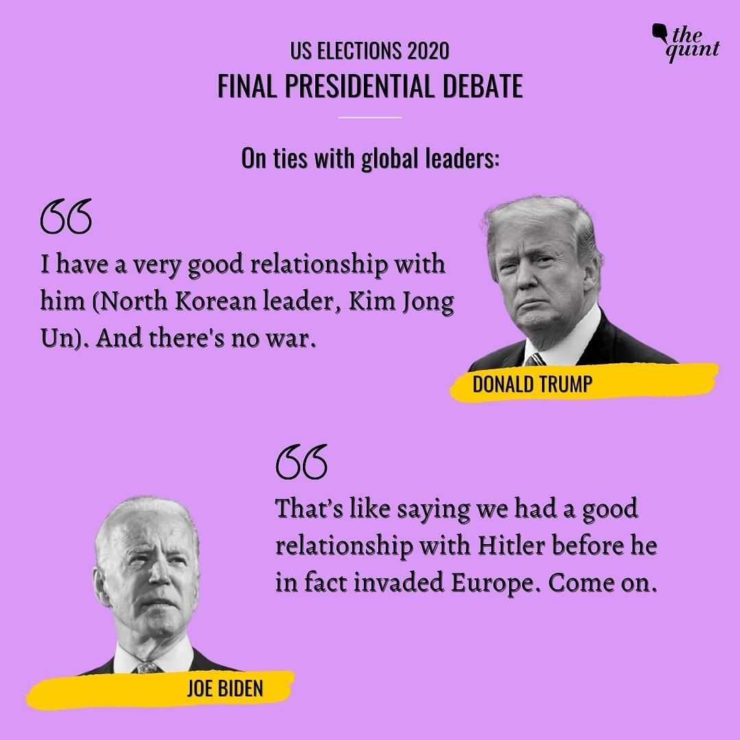 12 days before the US election, Trump and Biden shared the stage in a final face-off. 