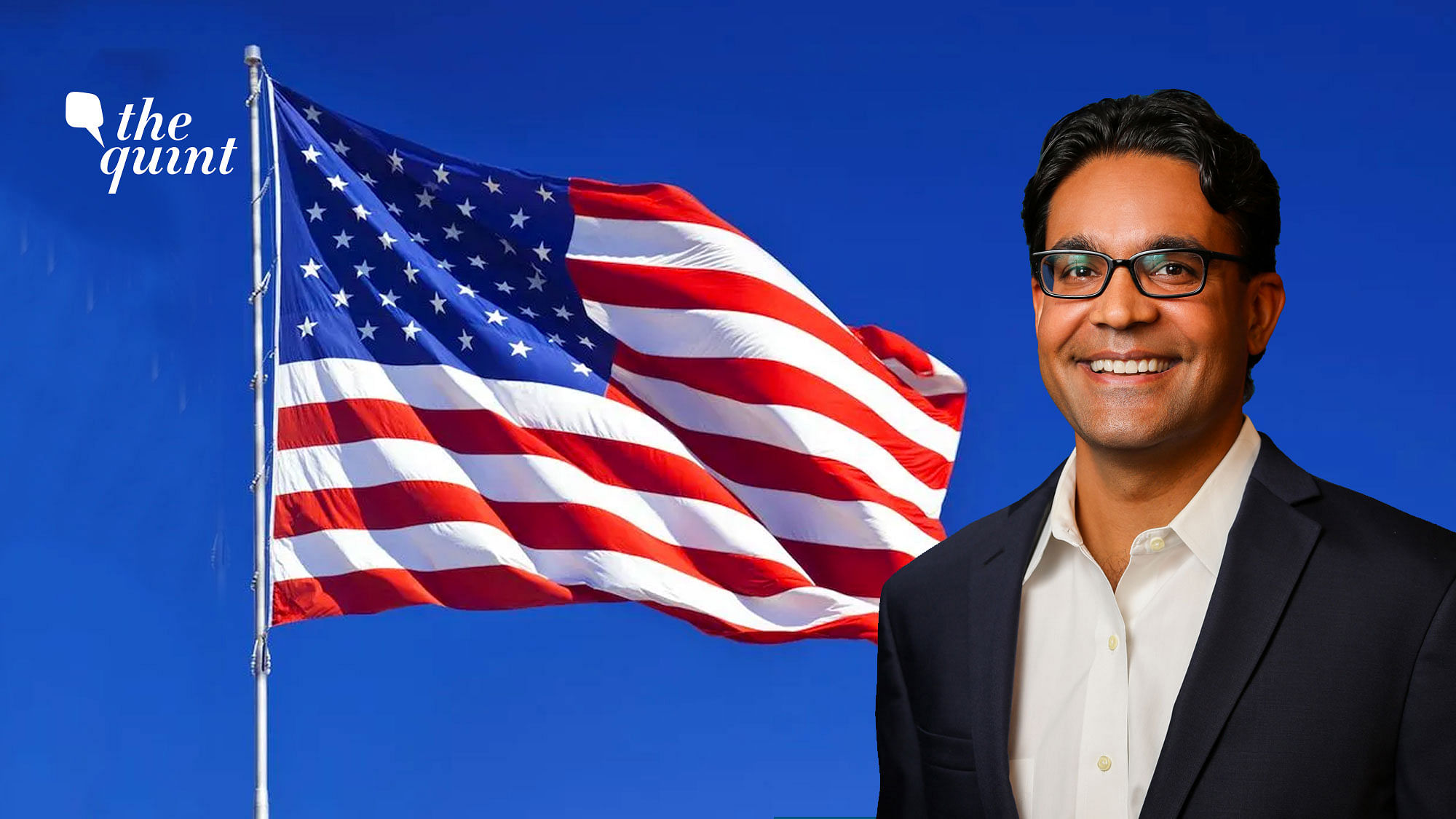 Image of American flag and Milan Vaishnav, the author of this op-ed, used for representational purposes.