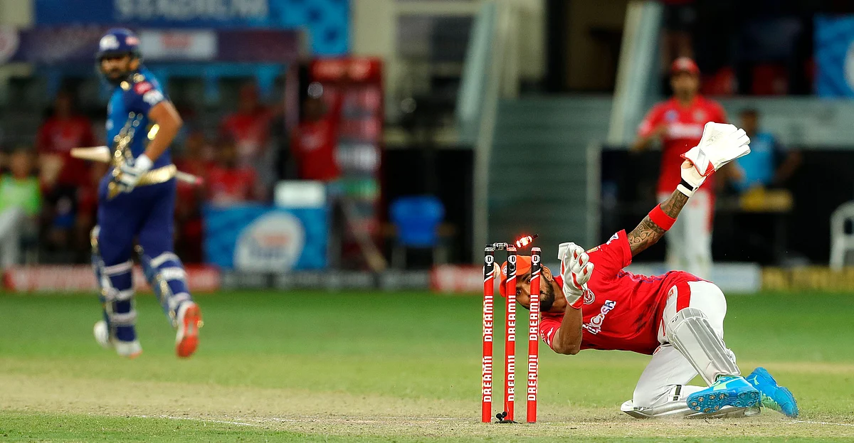 Mumbai Indians needed 2 runs off the last ball in the first super over, but KL Rahul’s tumbling throw found Quinton de Kock short of his crease