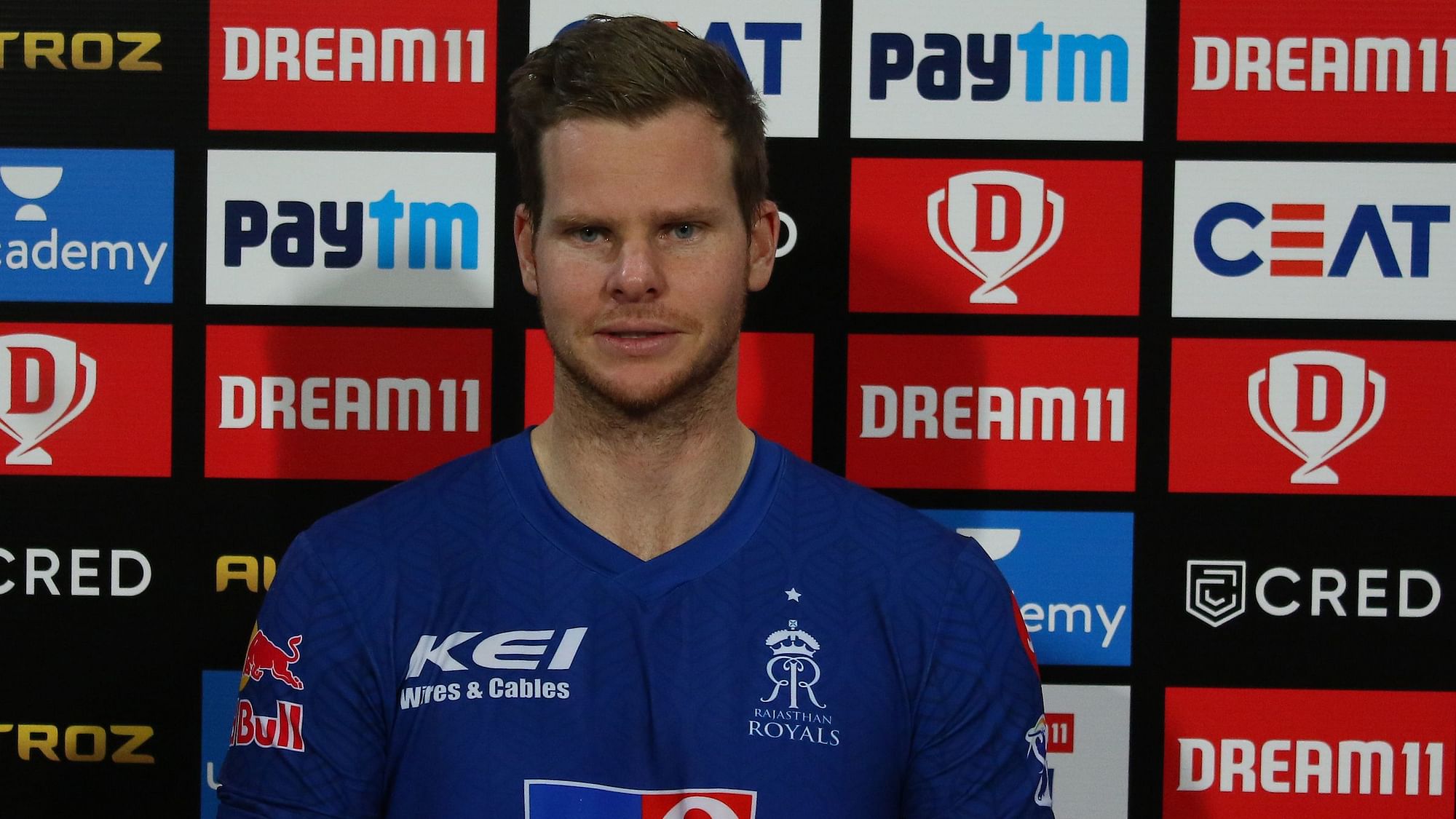 Rajasthan Royals skipper Steve Smith during the post-match press conference