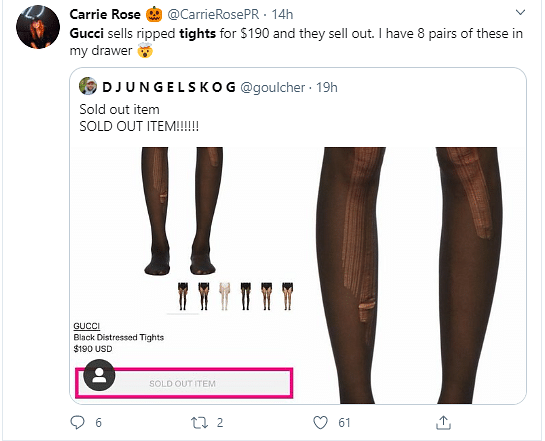 Ripped jeans have been in vogue for a while, but the newest 'distressed' clothing item are stockings!