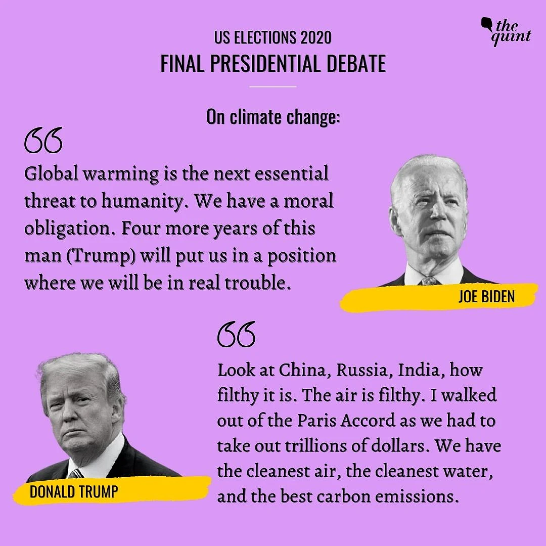 India’s Air is Filthy: Trump Spars With Biden in Final Prez Debate