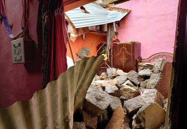 Boulders brought down four houses in Hyderabad’s Ghouse Nagar on Tuesday night, killing eight and injuring one.