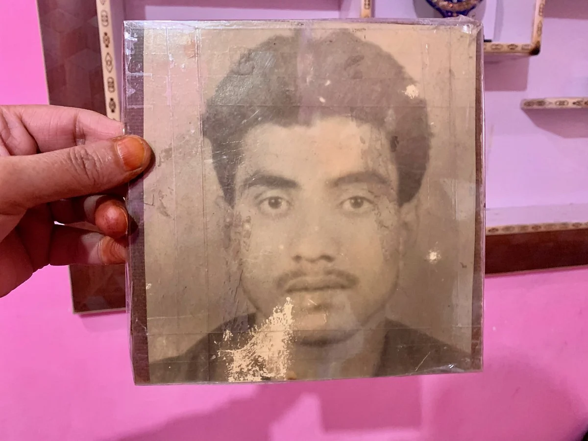 A photo of Javed Ahanger, son of Parveena Ahanger who went missing in 1990.