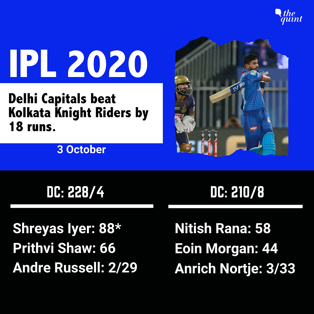 KKR Stage Tough Fight But Delhi Defend Highest Total of IPL 2020