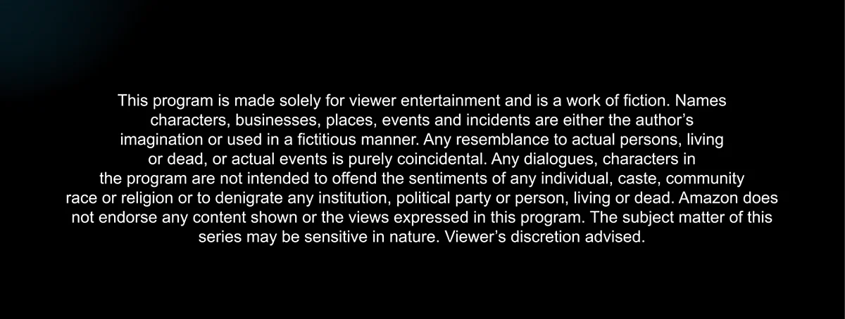 The Disclaimer note before <i>Mirzapur. </i>