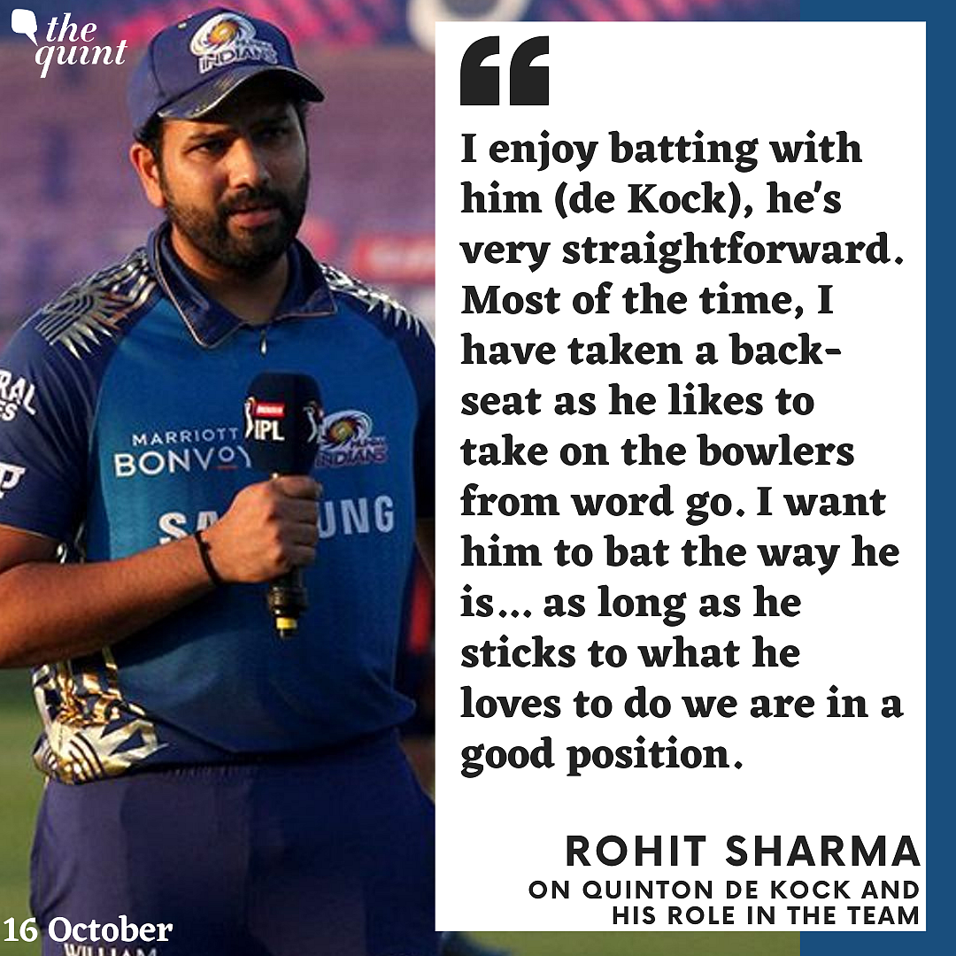 Rohit Sharma spoke about De Kock’s role in the MI line-up after the game
