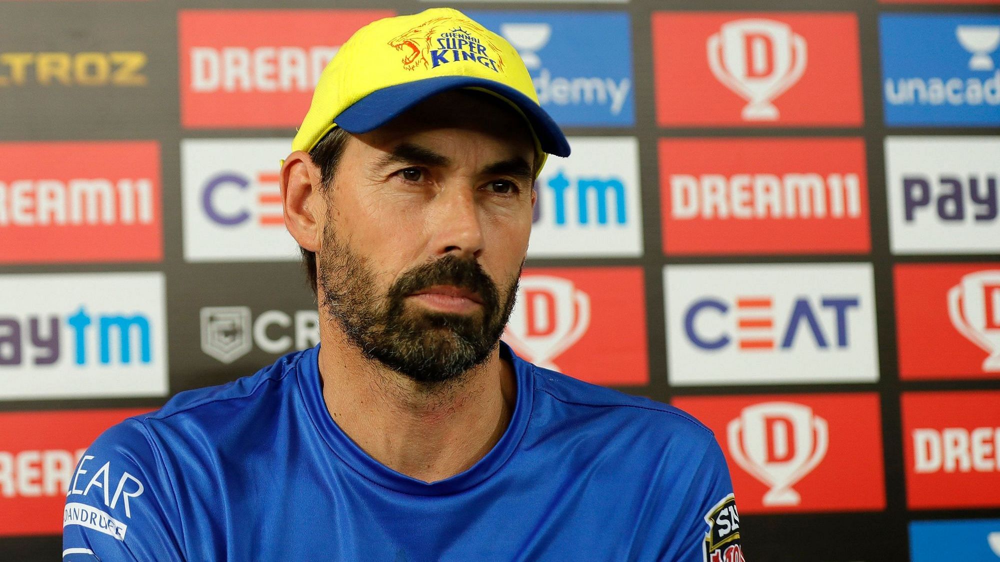 Chennai Super Kings coach Stephen Fleming at the post-match press conference