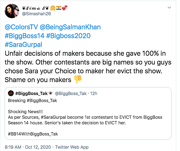 Fans Upset Over Reports of Sara Gurpal Being Evicted from 'BB14'
