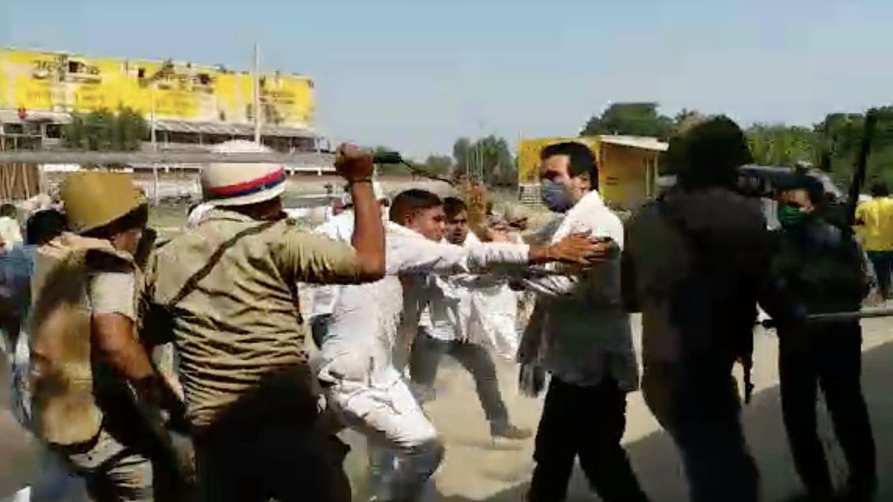 Visuals of former Member of Parliament Jayant Chaudhary, along media persons and RLD workers, being violently lathi-charged by Uttar Pradesh (UP) police are doing the rounds of the internet.