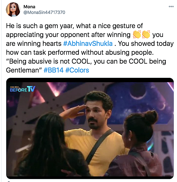 'BB14': Netizens Shower Praise As Abhinav Wins Immunity for Rubina
