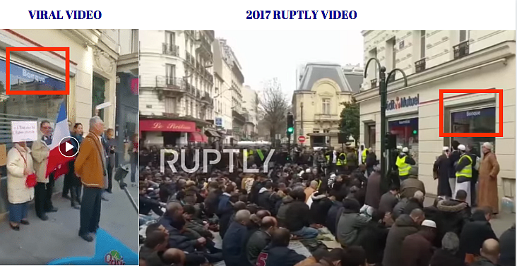 Left: Viral video. Right: 2017 Ruptly video.