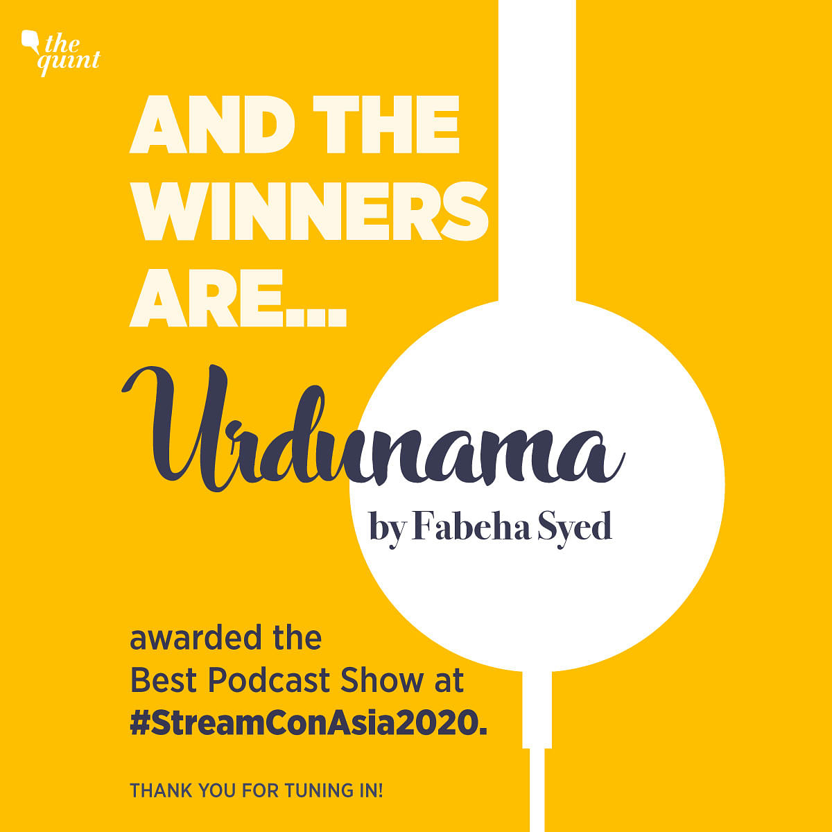 The  Quint’s team has won three awards in the 2nd edition of StreamCon Asia Awards 2020.