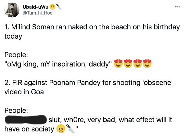 While Milind Soman shared a nude photo, Poonam Pandey has been slapped with an FIR for an alleged vulgar video.