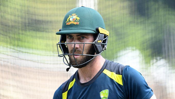 Glenn Maxwell during a net session with Australia.