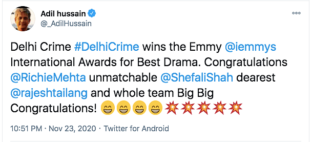 The show won Best Drama Series in 2020.