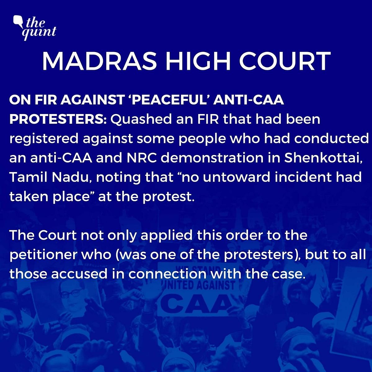 The reaction of the Supreme Court and the High Courts to anti-CAA protesters was starkly distinct in many ways.