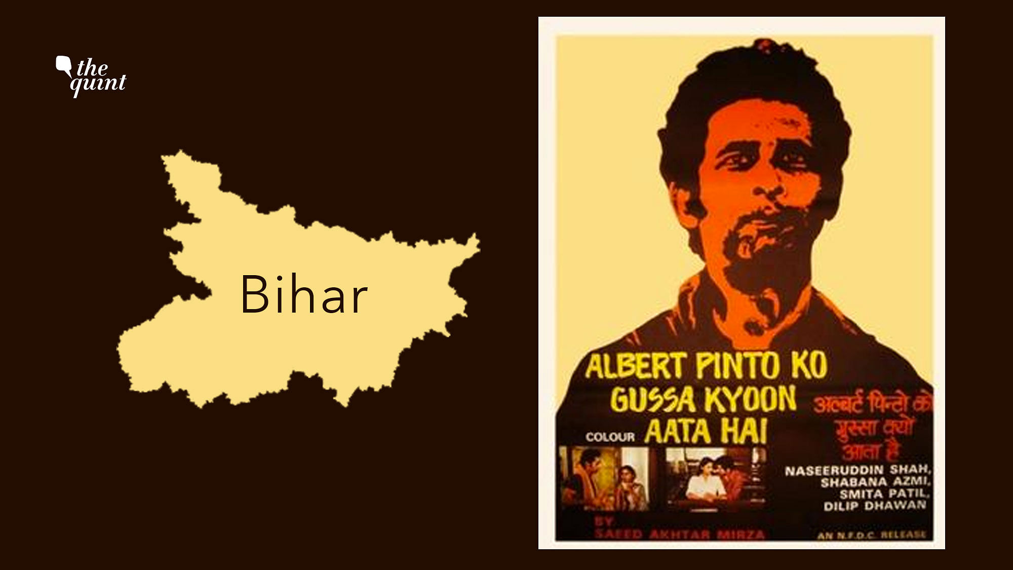 Image of Bihar map and poster of 1980 film ‘Albert Pinto Ko Gussa Kyoon Aata Hai’ used for representational purposes.