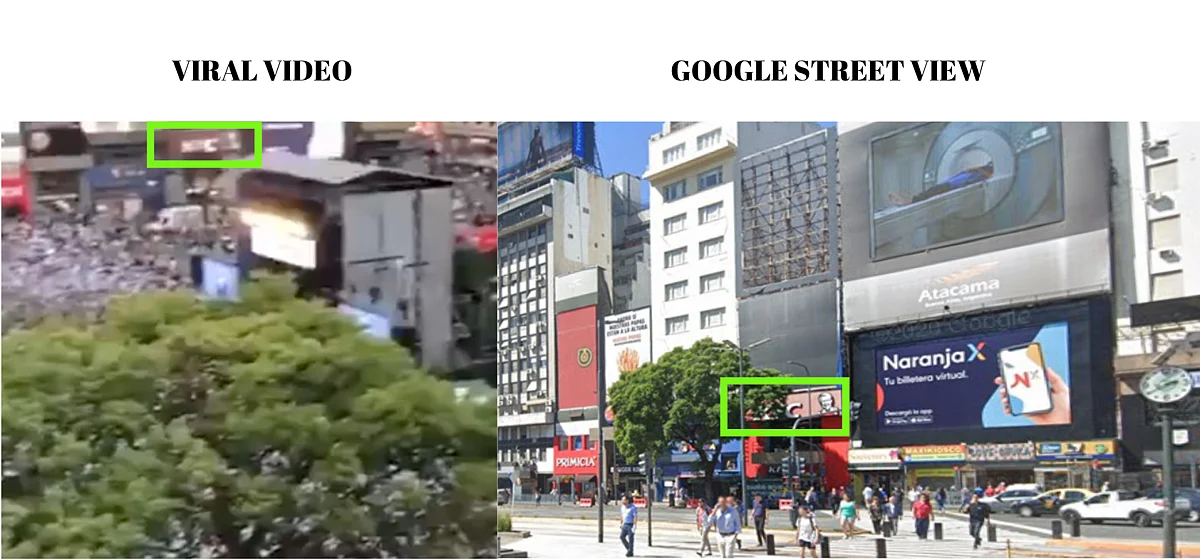 Left: Viral video. Right: Google street view.