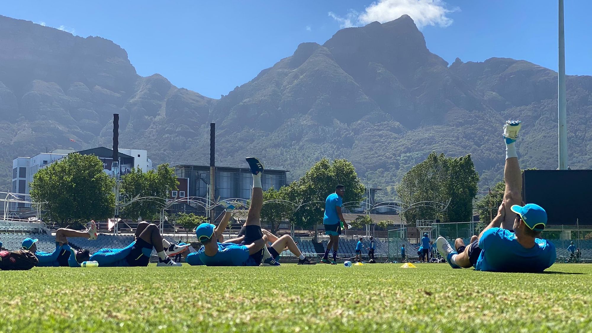 South African players at a training session.&nbsp;